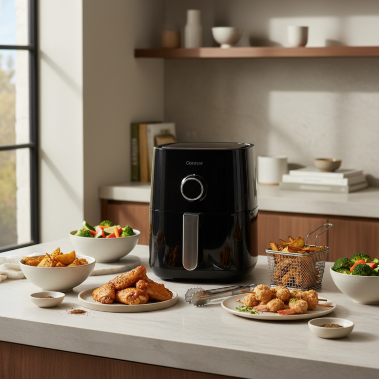 Ilustração editorial: 10 Quick Air Fryer Recipes for Low-Carb Success in 15 Minutes