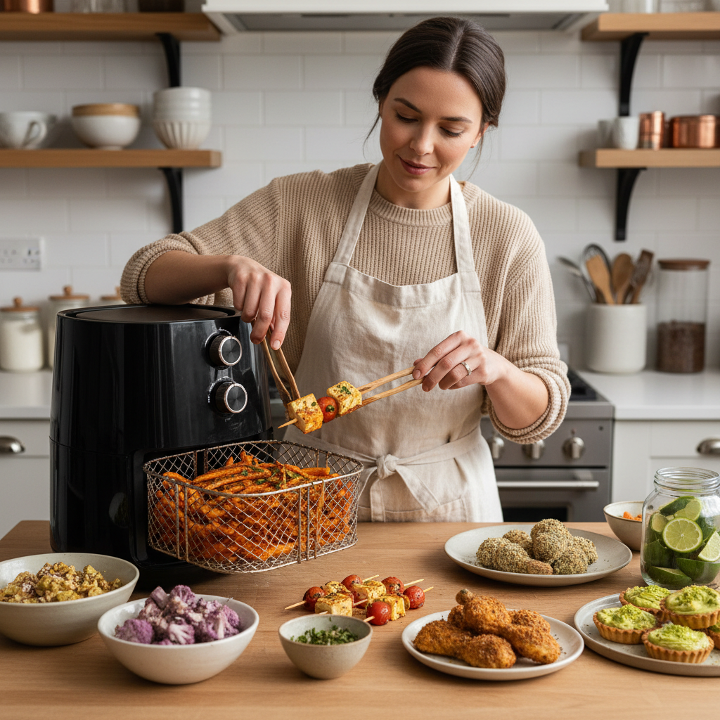 Ilustração editorial: 5 Creative Air Fryer Recipes for Low-Carb Success