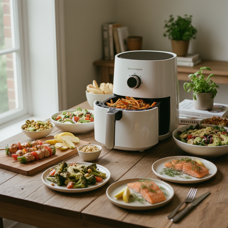 Ilustração editorial: 7 Healthy Air Fryer Recipes Under 20 Minutes