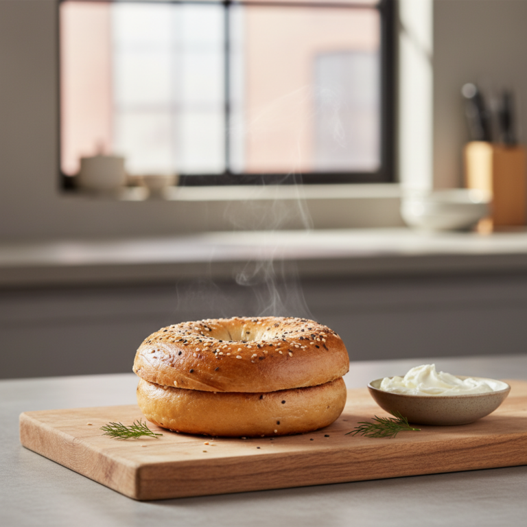Ilustração editorial: Air Fryer Bagel: The 12-Minute Low-Carb Breakfast Hack