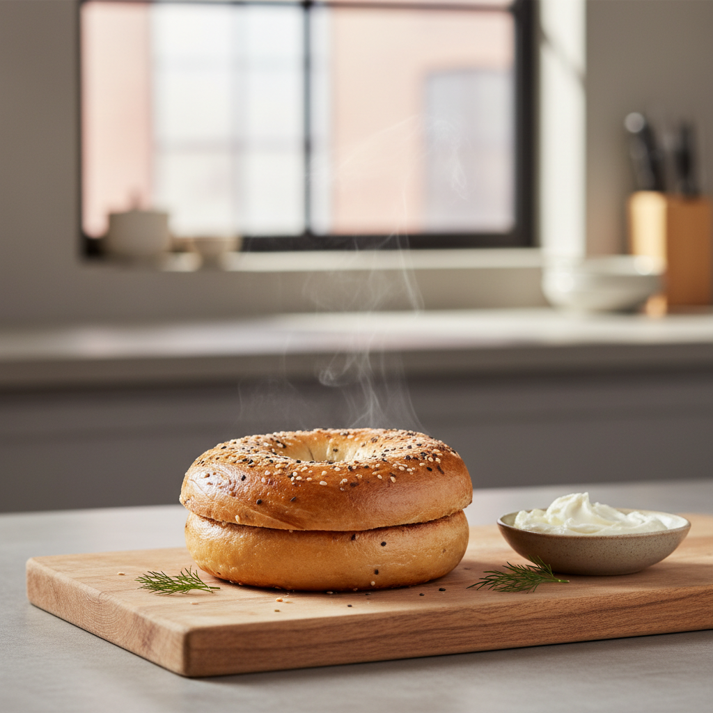 Ilustração editorial: Air Fryer Bagel: The 12-Minute Low-Carb Breakfast Hack