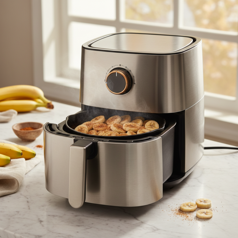 Ilustração editorial: Air Fryer Banana: 3 Easy Methods for Perfect Caramelized Results