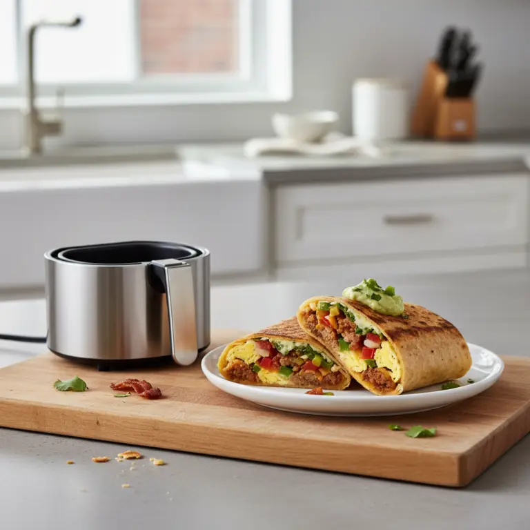 Ilustração editorial: Air Fryer Breakfast Burrito: 12-Minute Crispy Perfection