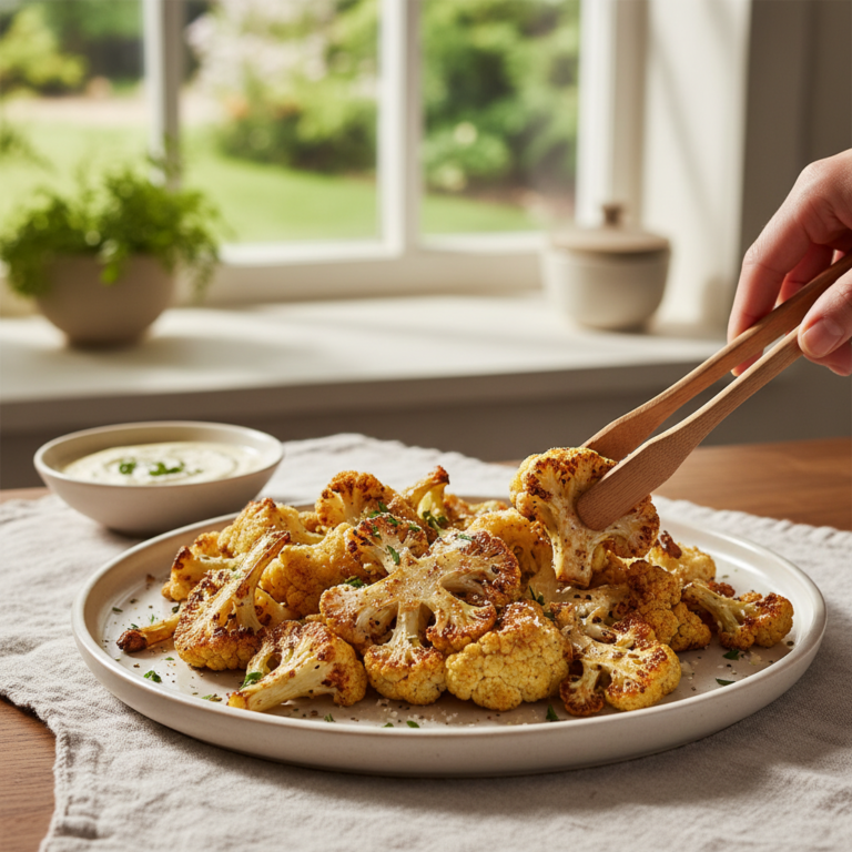Ilustração editorial: Air Fryer Cauliflower: 12-Minute Crispy Low-Carb Perfection