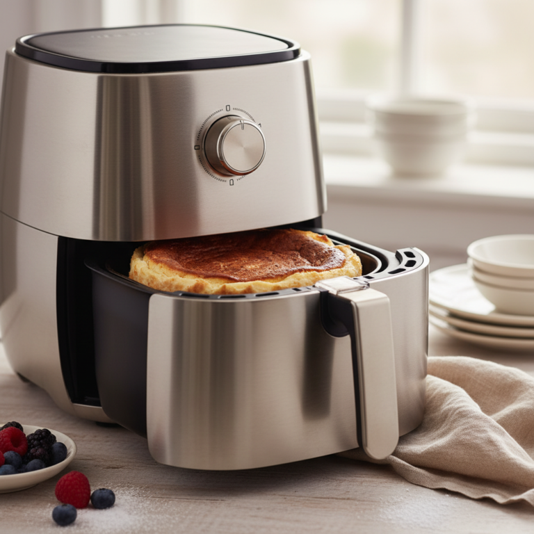 Ilustração editorial: Air Fryer Cheesecake: A 25-Minute Low-Carb Success Guide