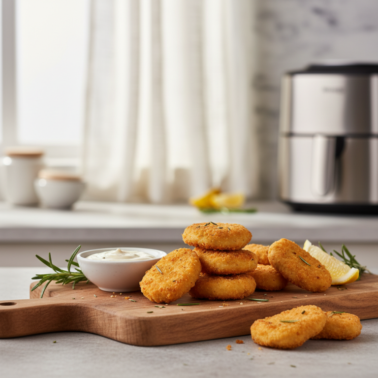 Ilustração editorial: Air Fryer Chicken Nuggets: 12-Minute Low-Carb Recipe