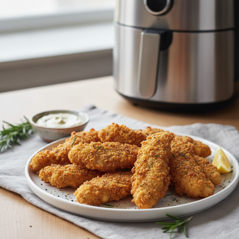 Ilustração editorial: Air Fryer Chicken Tenders: The 12-Minute Low-Carb Guide