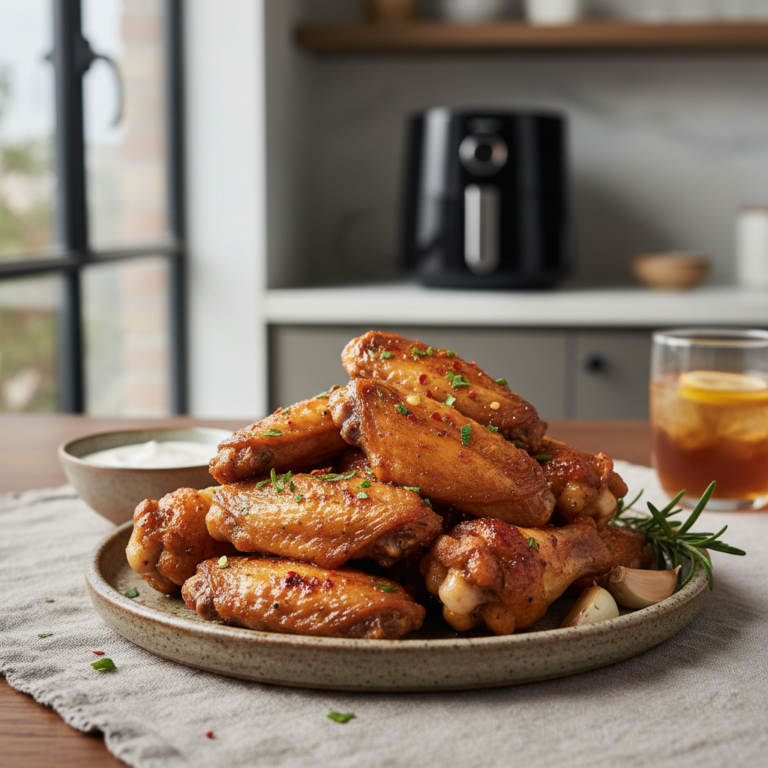 Ilustração editorial: Air Fryer Chicken Wings: My 3-Step Method for Perfect Crunch