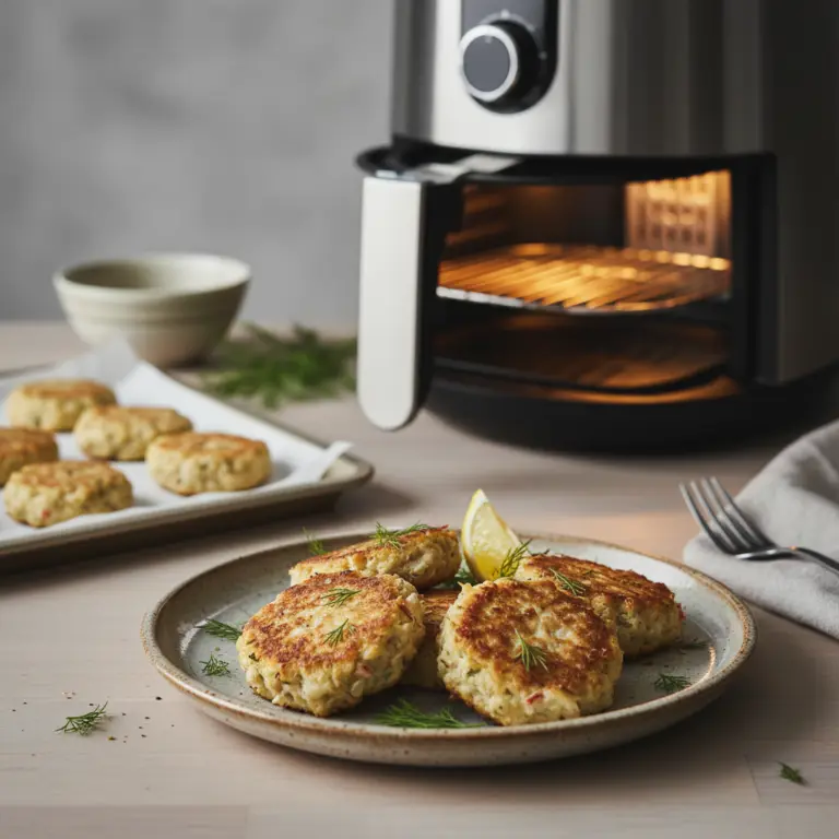 Ilustração editorial: Air Fryer Crab Cakes: 12-Minute Low-Carb Perfection