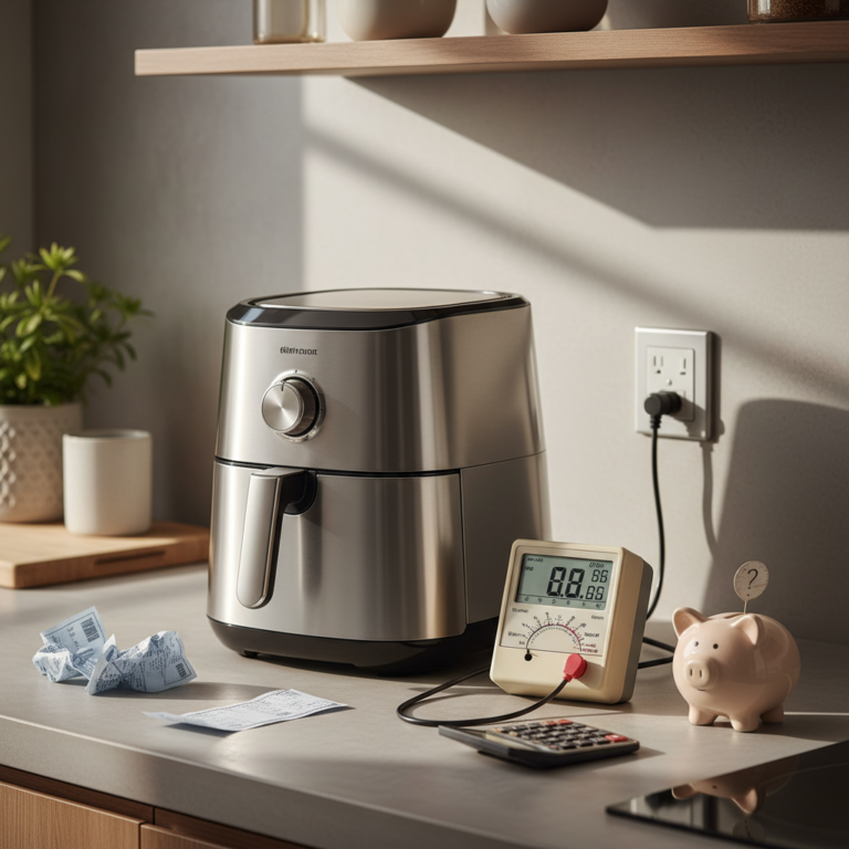 Ilustração editorial: Air Fryer Electricity Cost: Save 50% Compared to Your Oven