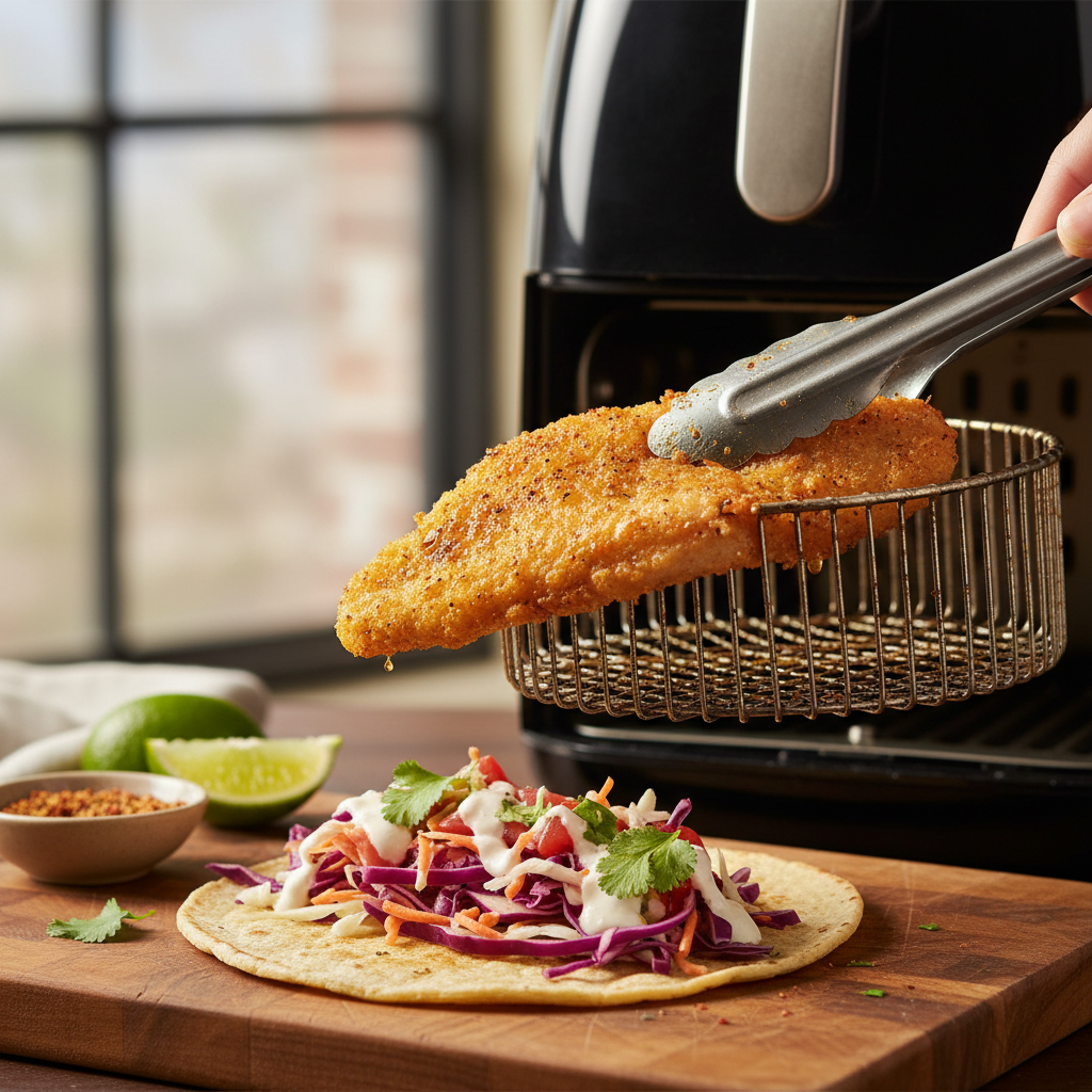 Air Fryer Fish Tacos: 12-Minute Crispy Low-Carb Meal — detail