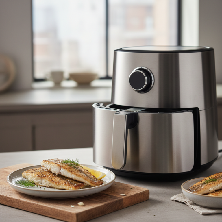 Ilustração editorial: Air Fryer Fish: The 12-Minute Low-Carb Success Guide