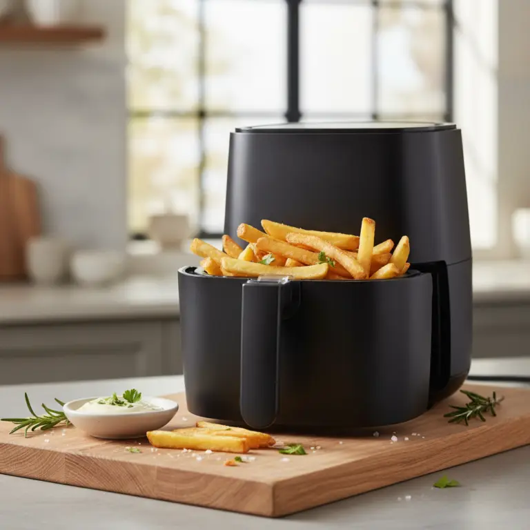Ilustração editorial: Air Fryer French Fries: Get Perfect Crunch in 15 Minutes