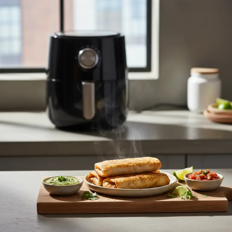 Ilustração editorial: Air Fryer Frozen Burritos: 3 Tips for Perfect Texture