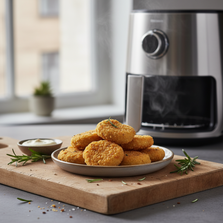 Ilustração editorial: Air Fryer Frozen Chicken Nuggets: 12-Minute Crispy Method