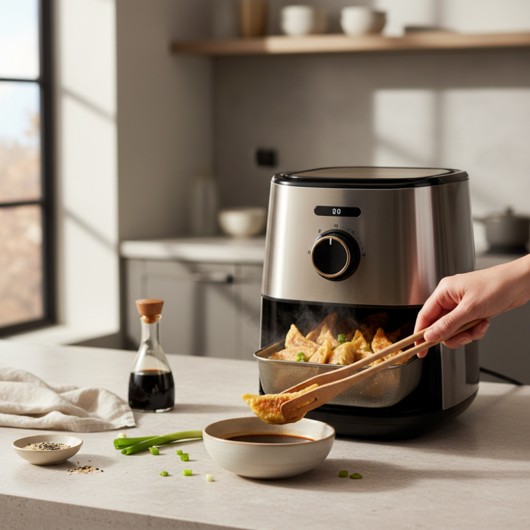 Ilustração editorial: Air Fryer Frozen Pot Stickers: Get Perfect Crisp in 12 Minutes