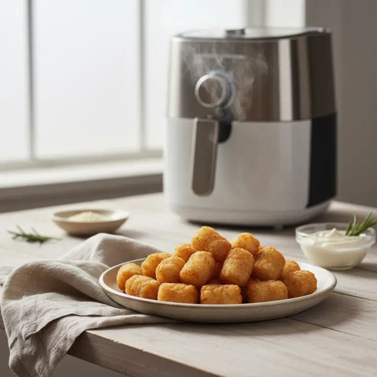 Ilustração editorial: Air Fryer Frozen Tater Tots: Get Perfect Crunch in 12 Minutes