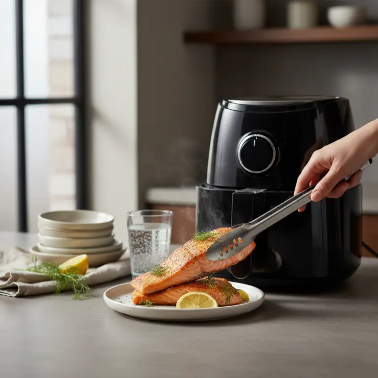 Ilustração editorial: Air Fryer Salmon: The 12-Minute Method for Perfect Results