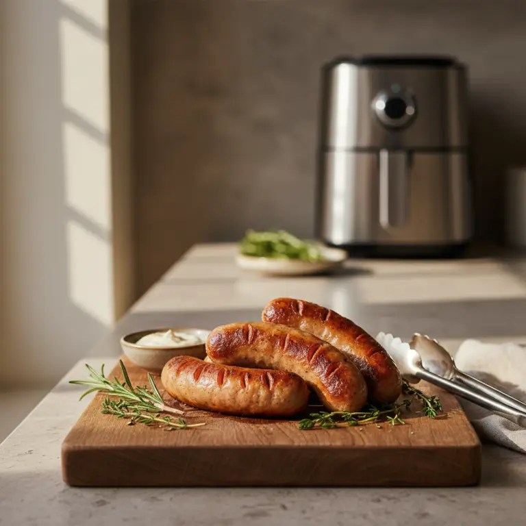 Ilustração editorial: Air Fryer Sausage: A Foolproof 12-Minute Method
