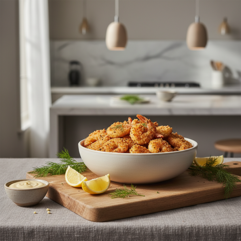 Ilustração editorial: Air Fryer Shrimp: The 8-Minute Perfect Seafood Method