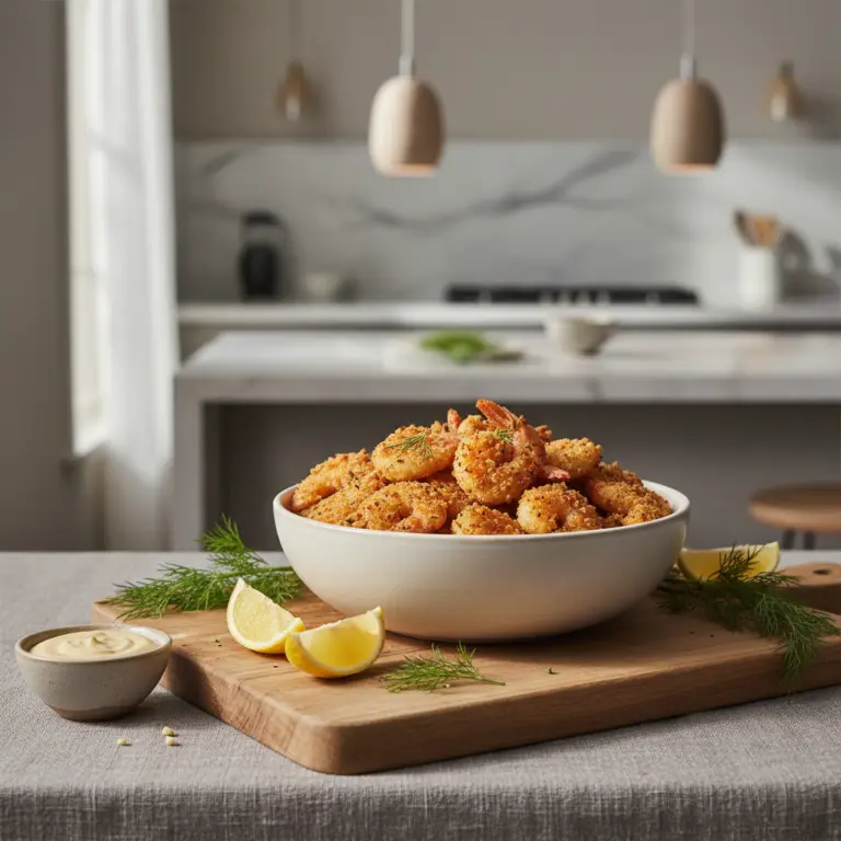 Ilustração editorial: Air Fryer Shrimp: The 8-Minute Perfect Seafood Method