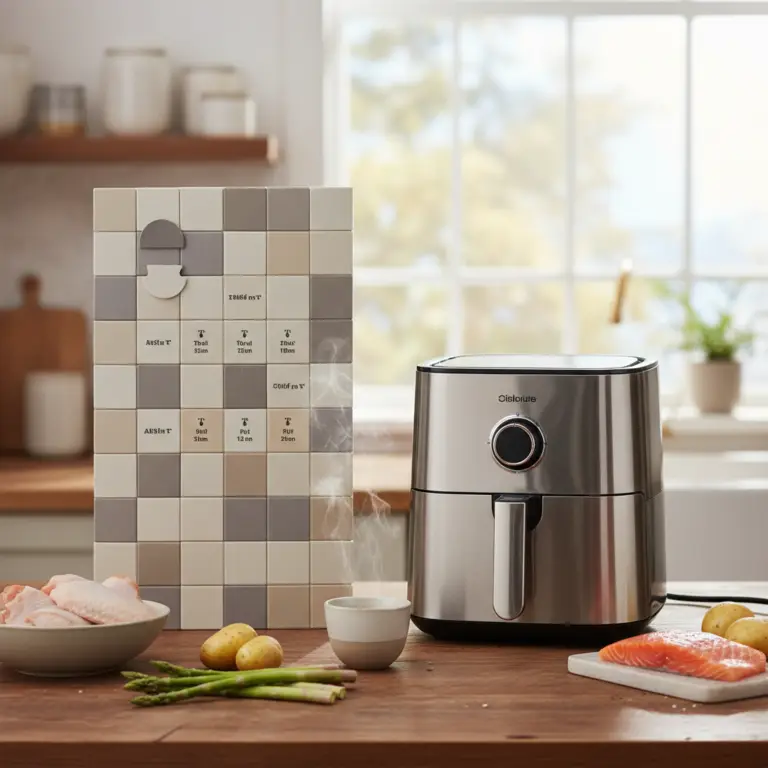 Ilustração editorial: Air Fryer Temperature Guide: 5 Rules for Perfect Low-Carb Food