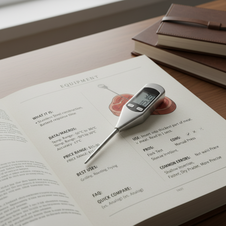 Ilustração editorial: Digital Instant-Read Meat Thermometer: 3 Secrets to Perfect Meat