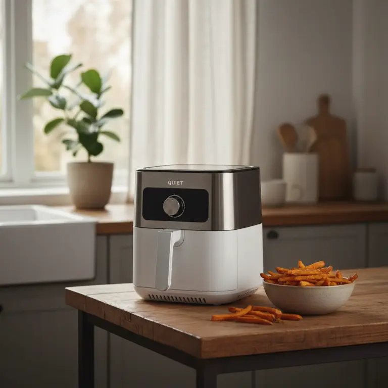 Ilustração editorial: Find a Quiet Air Fryer: 5 Tips for Peaceful Low-Carb Cooking