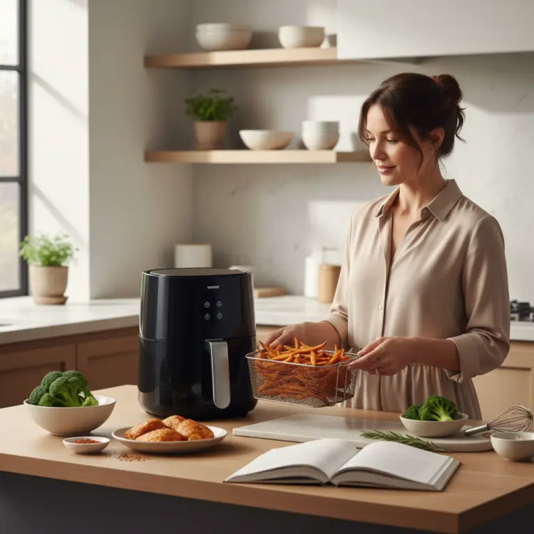 Ilustração editorial: How to Use Air Fryer: 3 Steps for Perfect Low-Carb Meals