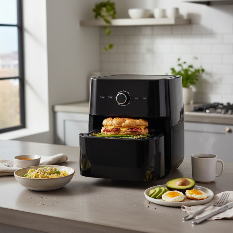 Ilustração editorial: Keto Air Fryer Breakfast: 5 Simple High-Protein Recipes