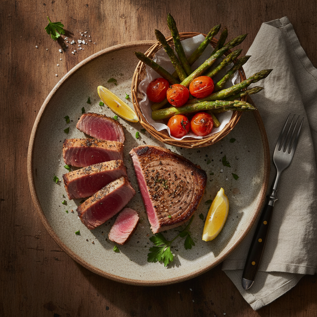 Perfect Air Fryer Tuna Steak: 12-Minute Seared Success — result