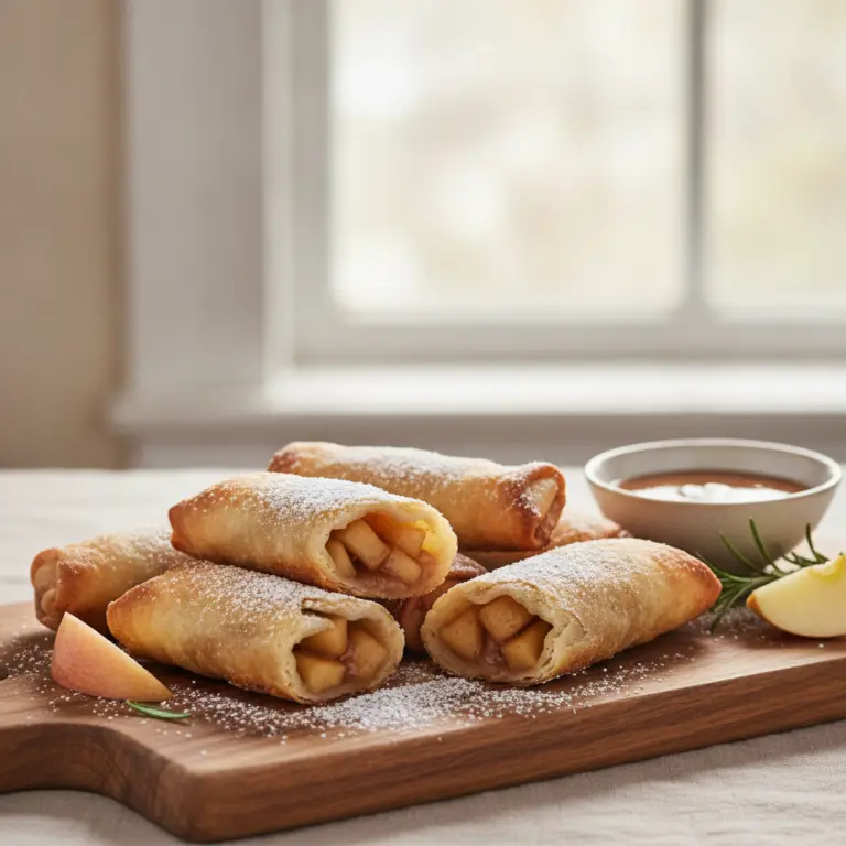 Ilustração editorial: Air Fryer Apple Dessert: 12-Minute Crispy Egg Rolls