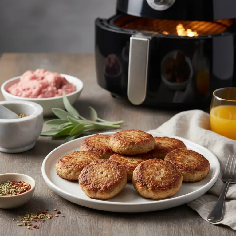 Ilustração editorial: Air Fryer Breakfast Sausage: 3 Tips for Perfect Patties