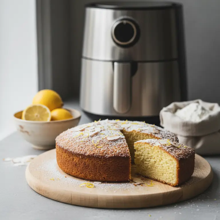 Ilustração editorial: Air Fryer Keto Cake: 1 Perfectly Moist Lemon Recipe