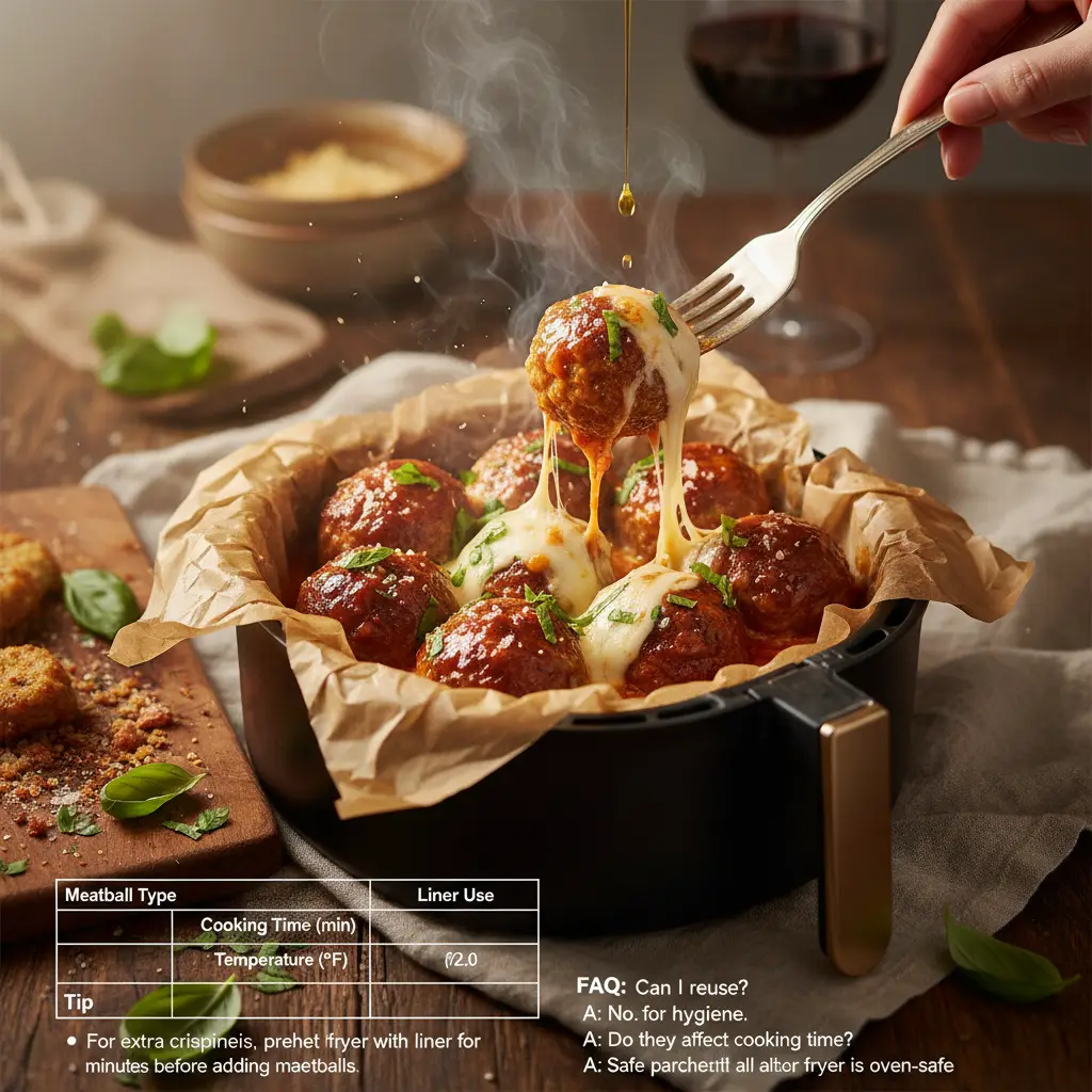 Air Fryer Meatballs Liners for Easy Cleanup in 12 Minutes — result