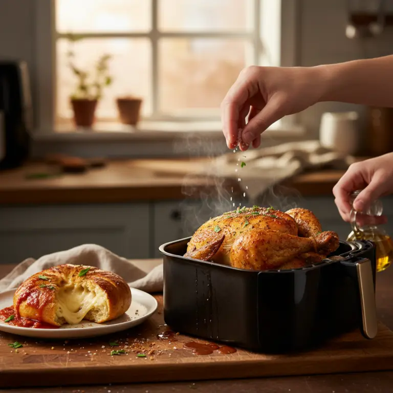 Ilustração editorial: Air Fryer Safety Guide: 5 Rules for Teen Cooks