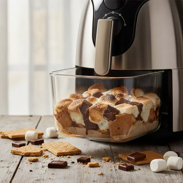 Ilustração editorial: Air Fryer Smores: 3 Minutes to Perfect Low-Carb Dessert