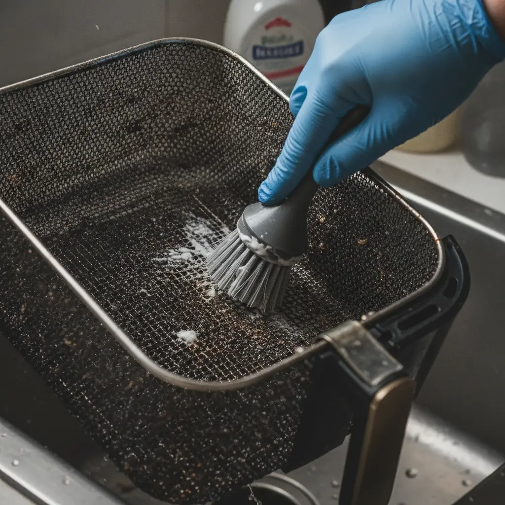 Clean Air Fryer Basket: The 3-Step Method to Remove Burnt Grease — detail