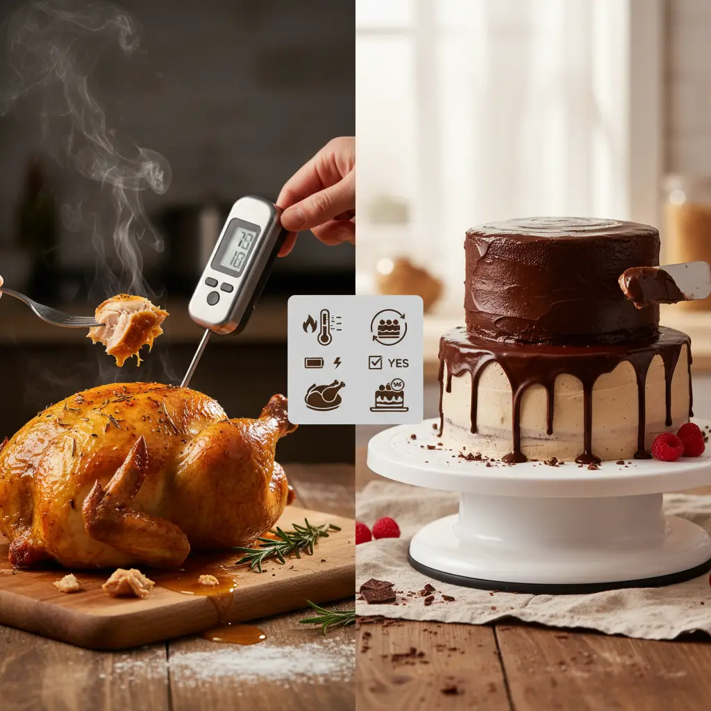 Digital Instant-Read Meat Thermometer vs Cake Decorating Turntable: 2 Essential Tools — detail