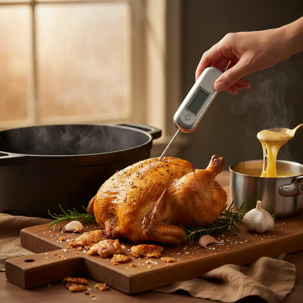 Digital Instant-Read Meat Thermometer vs Cast Iron Dutch Oven: 2 Essentials — detail