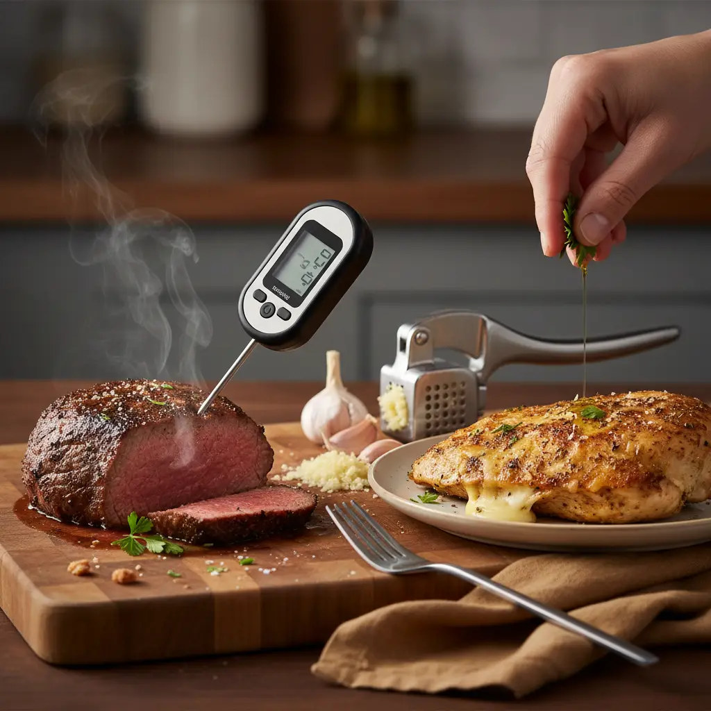 Digital Instant-Read Meat Thermometer vs Garlic Press: 2 Must-Haves — detail