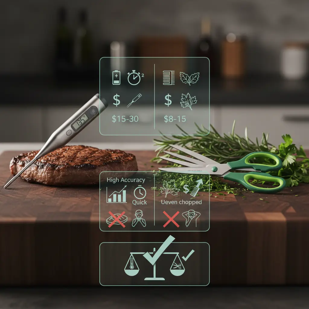 Digital Instant-Read Meat Thermometer vs Herb Scissors: 2 Tools Compared — detail