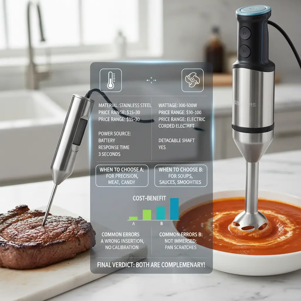 Digital Instant-Read Meat Thermometer vs Immersion Hand Blender: 2 Tools — detail