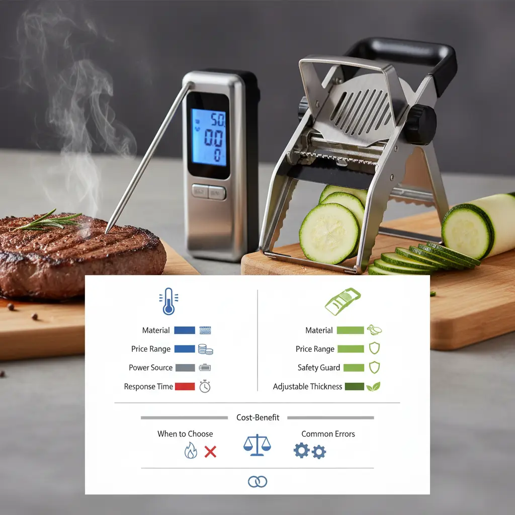 Digital Instant-Read Meat Thermometer vs Mandoline Vegetable Slicer: 2 Essential Tools — detail