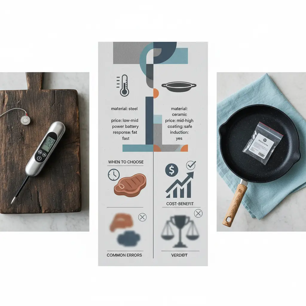 Digital Instant-Read Meat Thermometer vs Non-Stick Ceramic Skillet — result