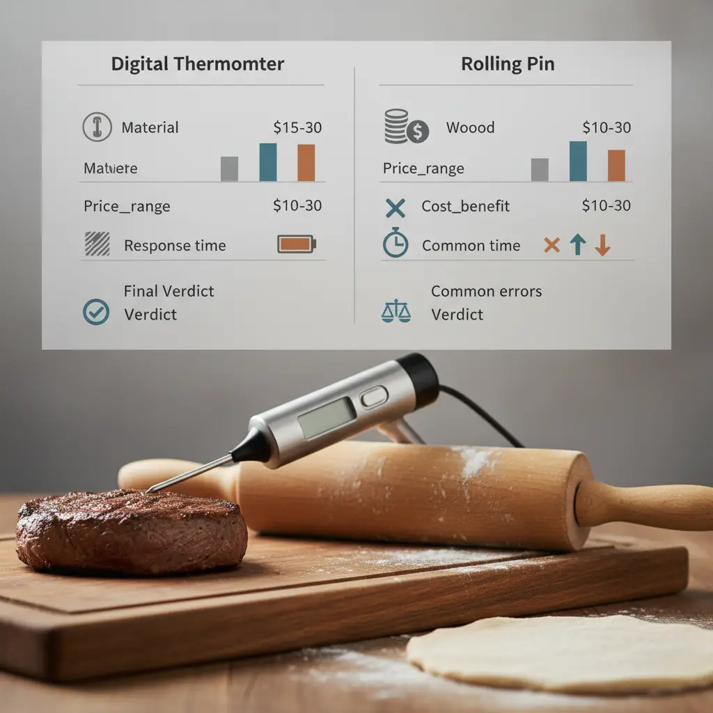 Digital Instant-Read Meat Thermometer vs Rolling Pin: 2 Tools You Need — detail