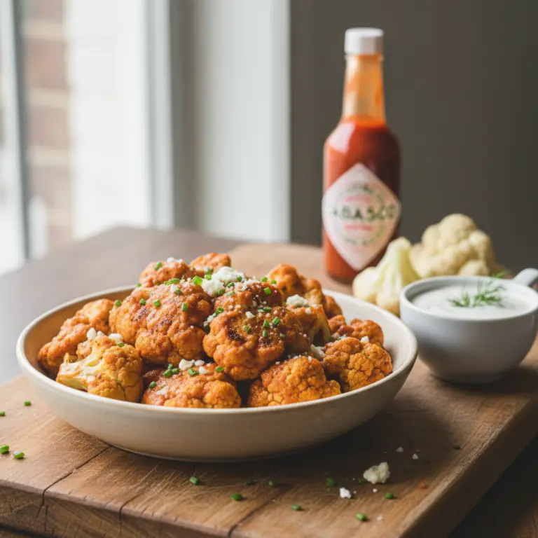 Ilustração editorial: Keto Air Fryer Cauliflower: 12-Minute Buffalo Bites