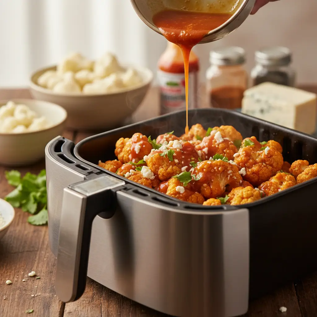 Keto Air Fryer Cauliflower: 12-Minute Buffalo Bites — detail