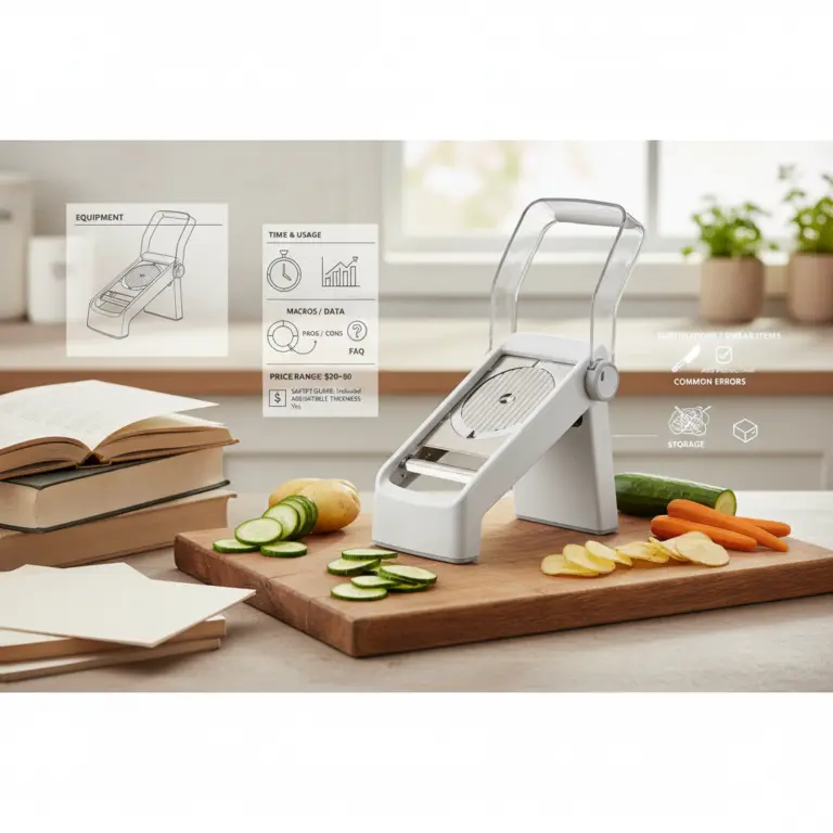 Ilustração editorial: Mandoline Vegetable Slicer: 5 Tips for Perfect Low-Carb Prep