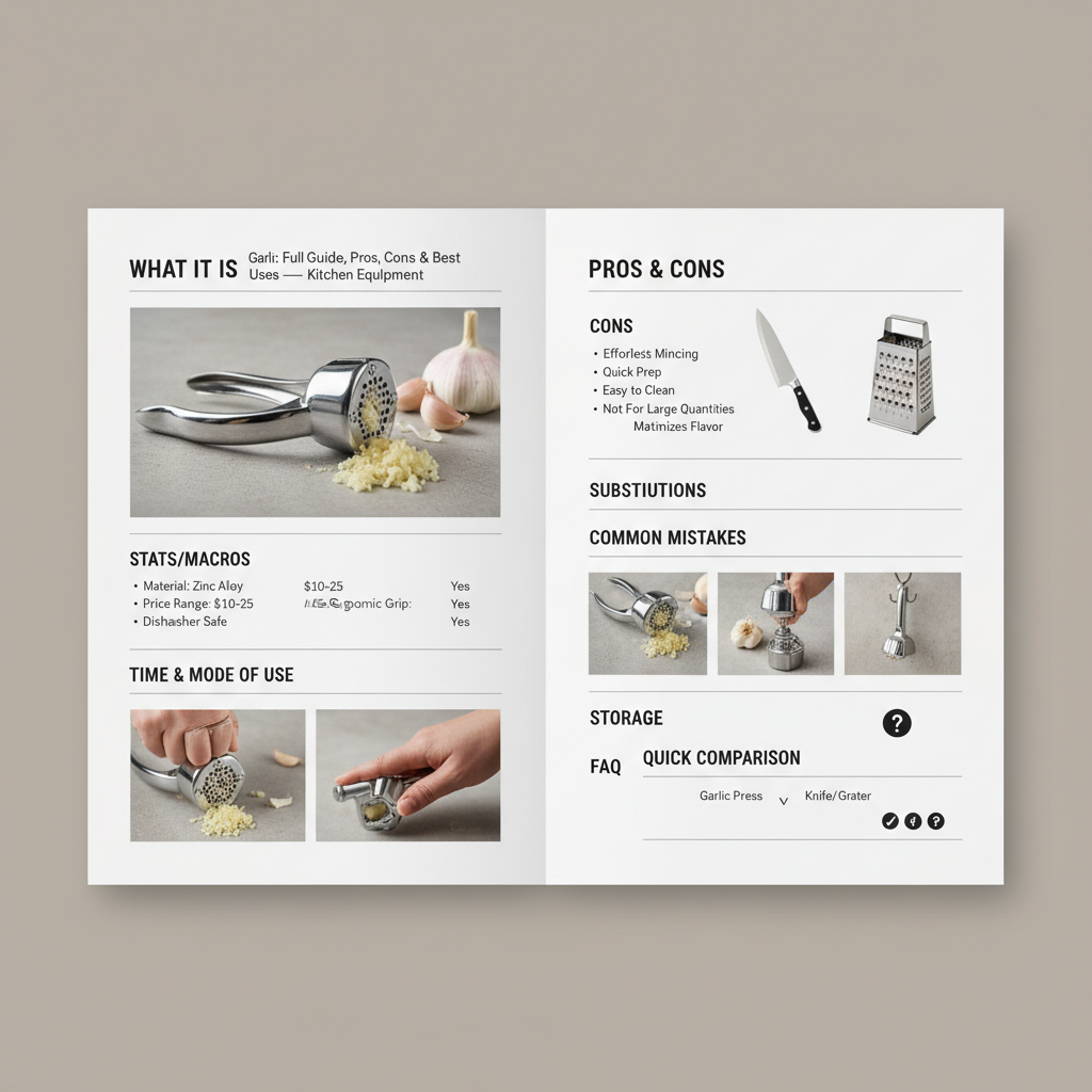 Ilustração editorial: Master the Garlic Press: 3 Tips for Perfect Low-Carb Flavor